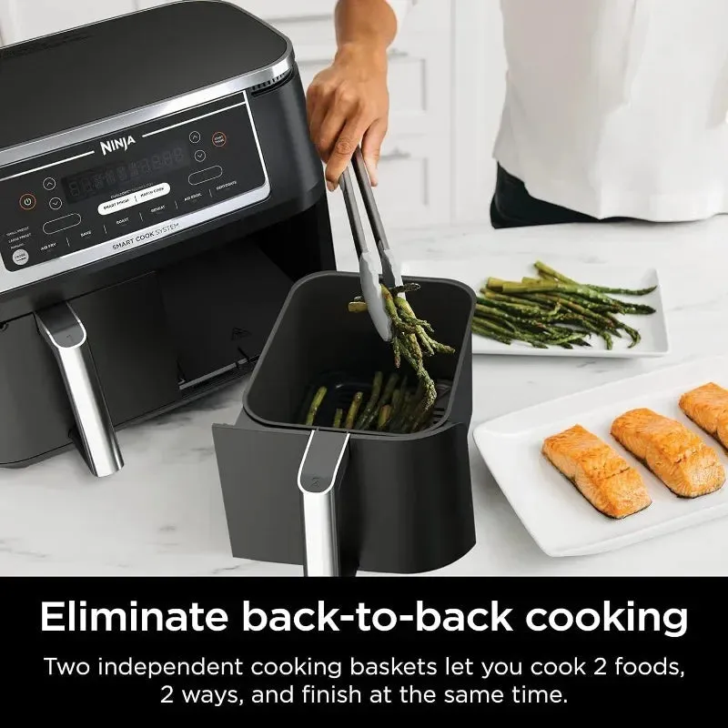 Ninja Foodi DZ550 10-Quart DualZone Smart XL Air Fryer with Thermometer