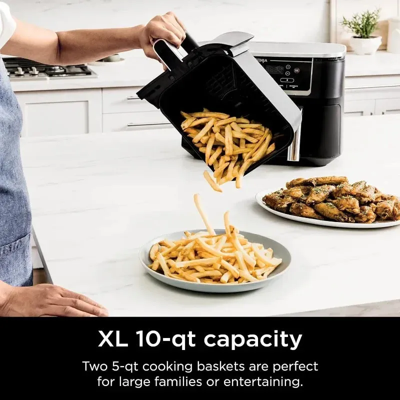 Ninja Foodi DZ550 10-Quart DualZone Smart XL Air Fryer with Thermometer