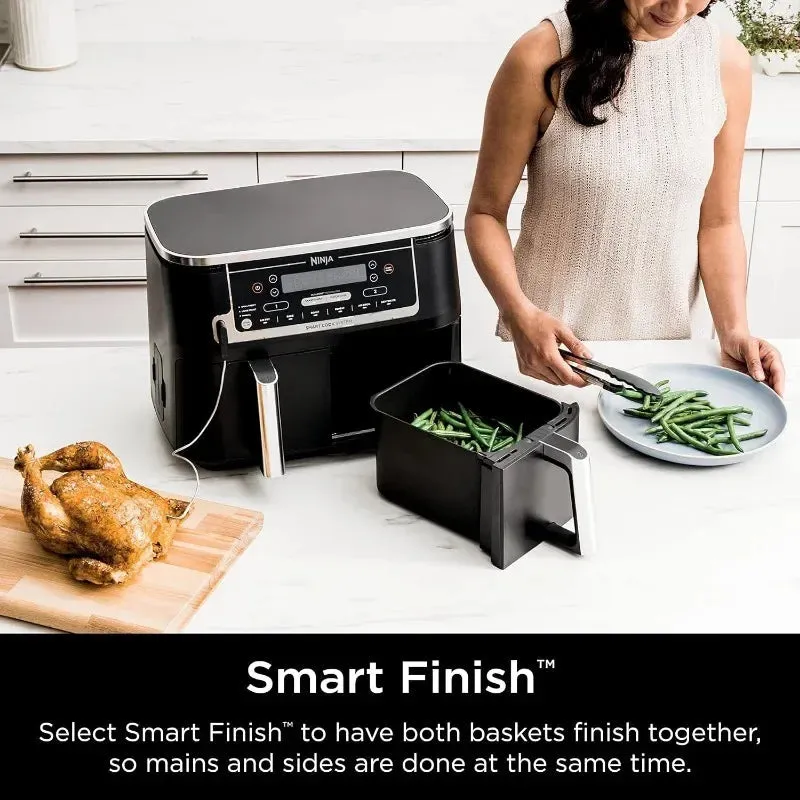 Ninja Foodi DZ550 10-Quart DualZone Smart XL Air Fryer with Thermometer