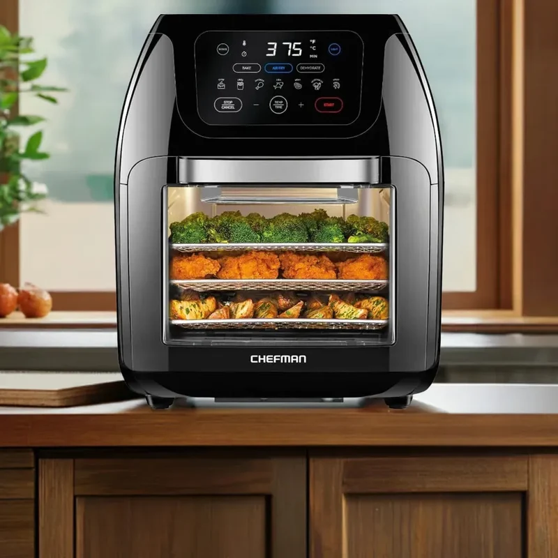 Multifunctional Digital Air Fryer Dehydrator Convection Oven, 17 Touch Screen Presets Fry Roast Dehydrate air fryer oven