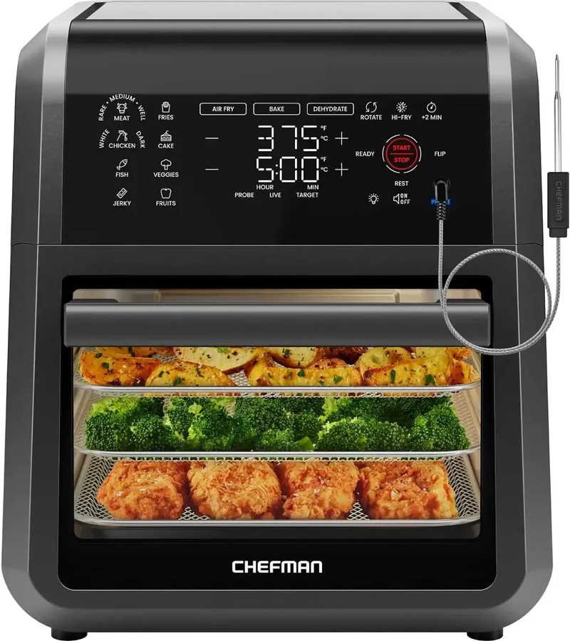 Multifunctional Digital Air Fryer Dehydrator Convection Oven, 17 Touch Screen Presets Fry Roast Dehydrate air fryer oven