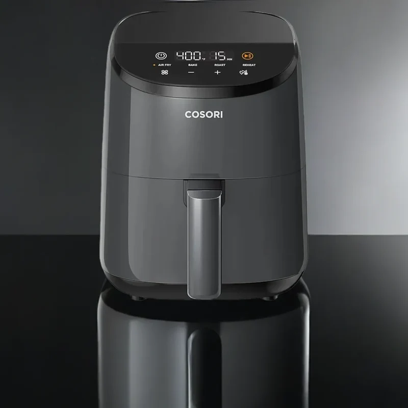 Mini Air Fryer 2.1 Qt, 4-in-1 Small Airfryer, Bake, Roast, Reheat, Nonstick and Dishwasher Safe Basket, 30 In-App Recipes, Gray
