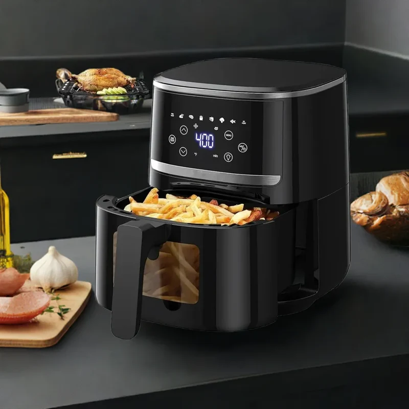 Air Fryer Oven 5 Qt Large Oil Free Touch Screen 1500W Mini Combo with 7 Accessories, One-Touch Digital Controls