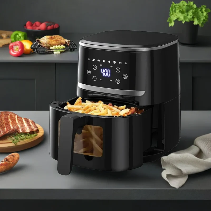 Air Fryer Oven 5 Qt Large Oil Free Touch Screen 1500W Mini Combo with 7 Accessories, One-Touch Digital Controls