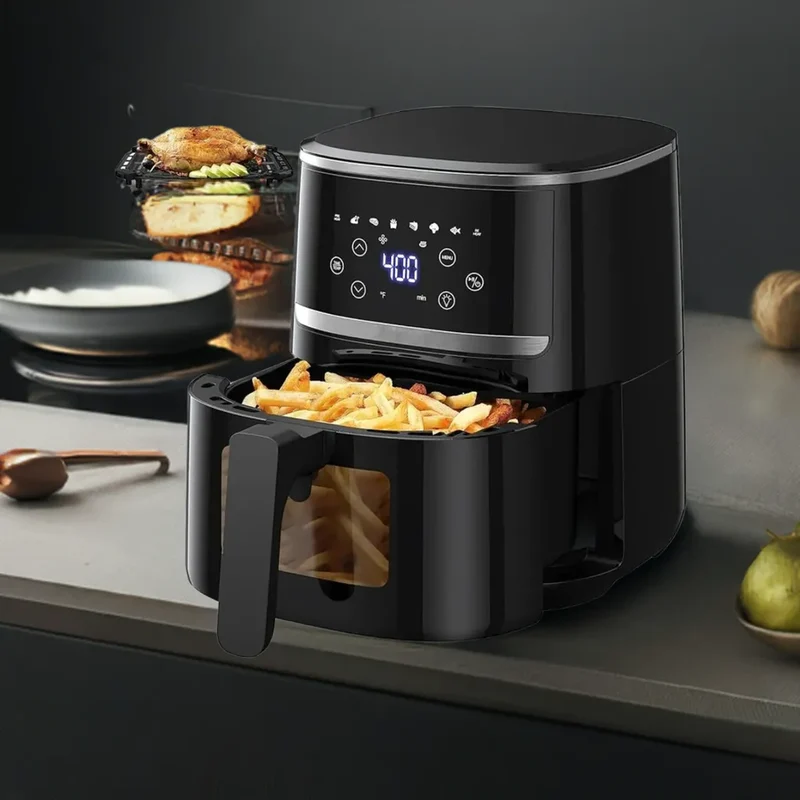 Air Fryer Oven 5 Qt Large Oil Free Touch Screen 1500W Mini Combo with 7 Accessories, One-Touch Digital Controls