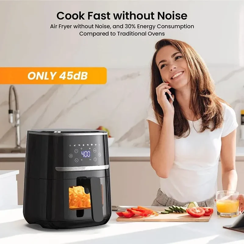 Air Fryer Oven 5 Qt Large Oil Free Touch Screen 1500W Mini Combo with 7 Accessories, One-Touch Digital Controls
