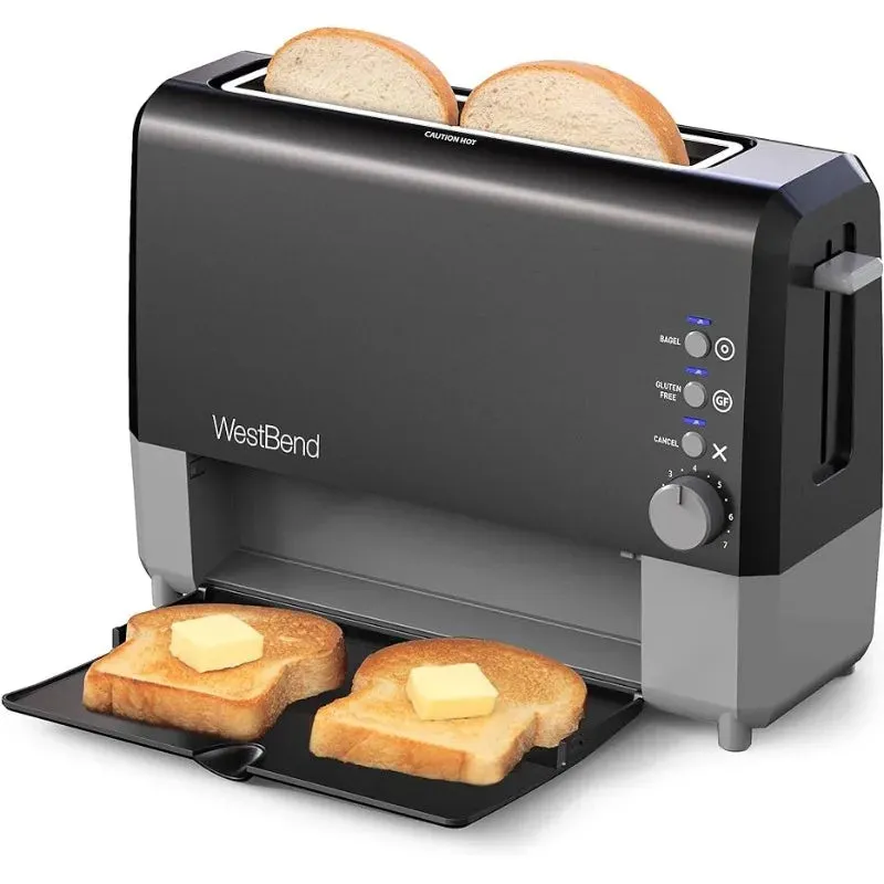 ZAOXI Toaster Wide Slot Slide Through with Bagel and Gluten-Free Settings and Cool Exterior Includes Removable Serving Tray