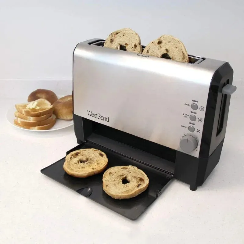 ZAOXI Toaster Wide Slot Slide Through with Bagel and Gluten-Free Settings and Cool Exterior Includes Removable Serving Tray