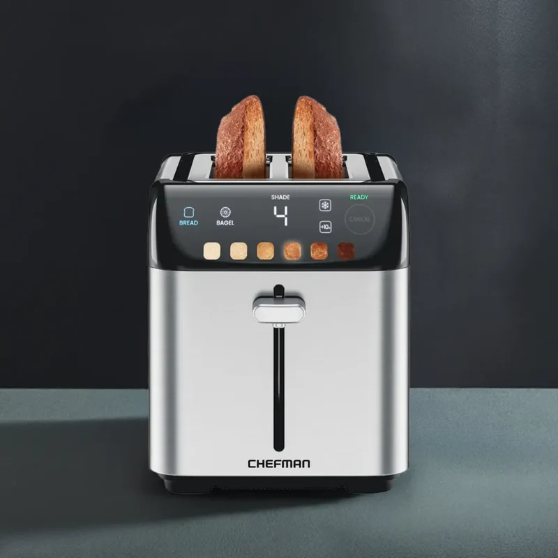 Smart Touch 2 Slice Digital Toaster, 6 Shade Settings, Stainless Steel, Removable Crumb Tray