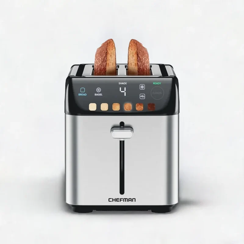 Smart Touch 2 Slice Digital Toaster, 6 Shade Settings, Stainless Steel, Removable Crumb Tray
