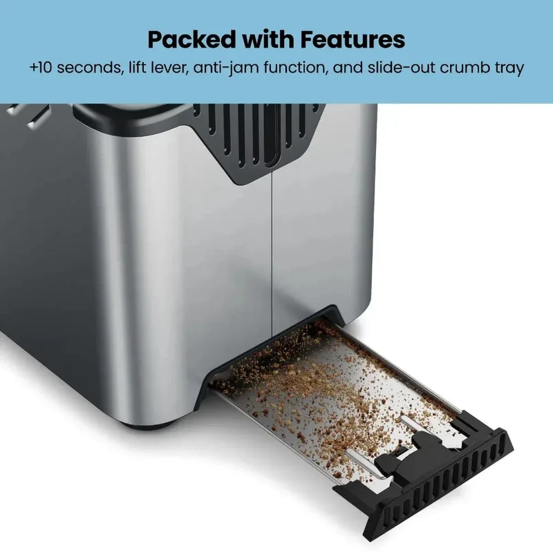 Smart Touch 2 Slice Digital Toaster, 6 Shade Settings, Stainless Steel, Removable Crumb Tray