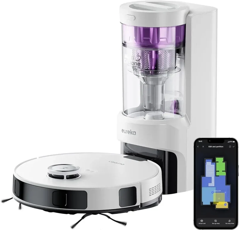 Robotic Vacuum and Mop ComboCarpet&Floor, Auto Lifting Mop, LiDAR Navigation, App Control