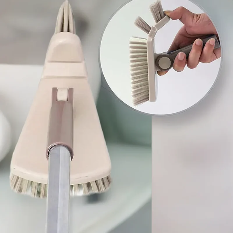 Floor Scrub Brush Cleaning Long Handle Kitchen Bathroom Gap Tools Removable Toilet Rotating Mop Bristles for Tile Ceramic Brush