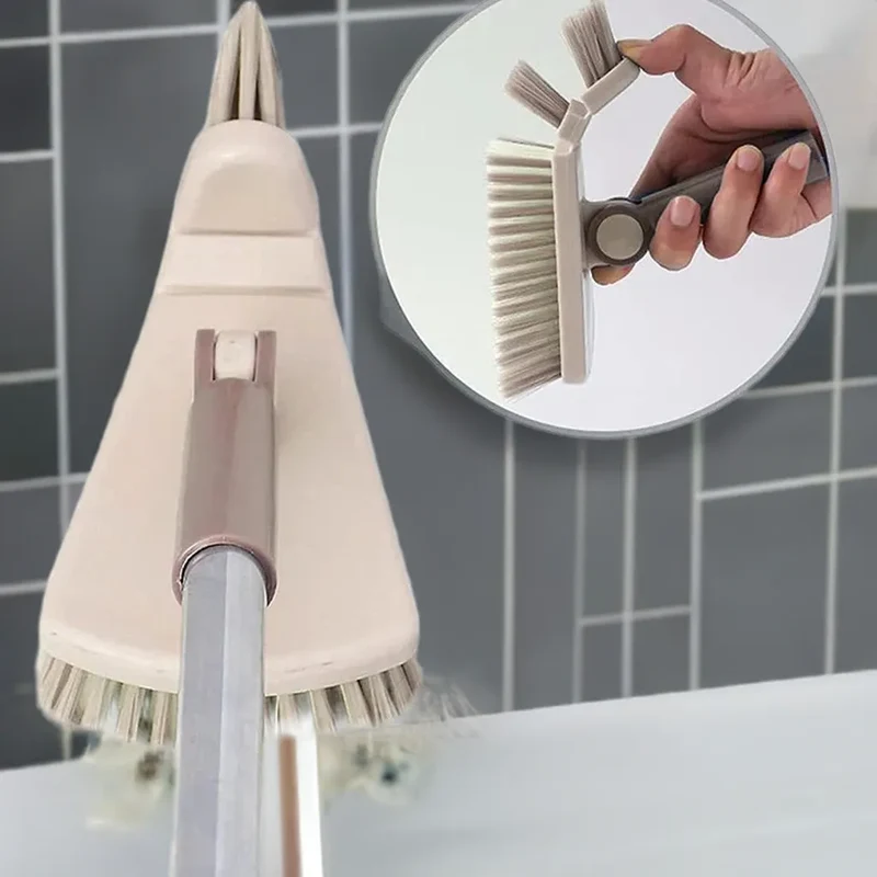Floor Scrub Brush Cleaning Long Handle Kitchen Bathroom Gap Tools Removable Toilet Rotating Mop Bristles for Tile Ceramic Brush