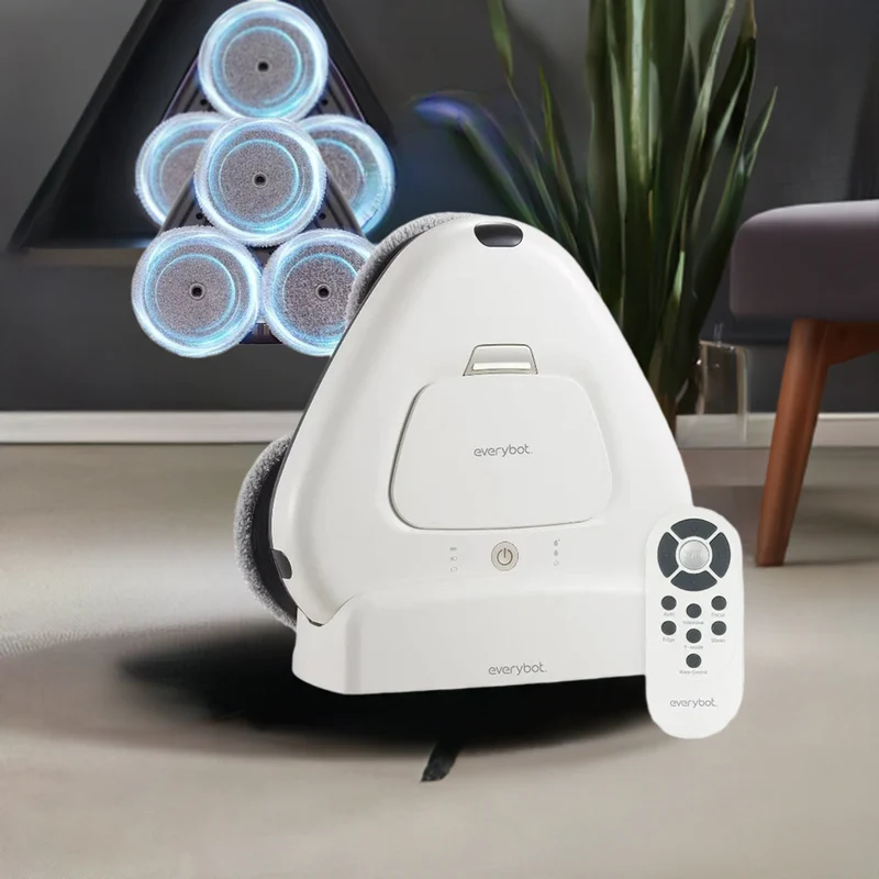 EVERYBOT Three-Spin Robot Mop | Powerful Stylish 3 Spin Wet Mop for Hard Floor & Tile Cleaning with Remote Control
