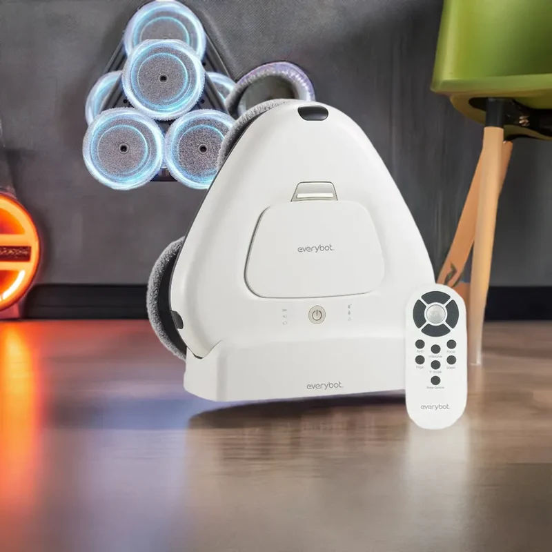 Three-Spin Robot Mop, Ultra Quiet Smart Mopping Robot Cleaner, for Hard Floor & Tile Cleaning with Remote Control, Water Tank