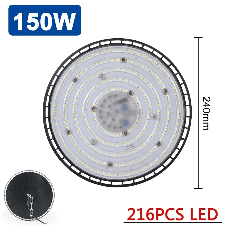 Super Bright LED Industrial Lighting Garage lights 100W 150W 200W High Bay Light IP65 Waterproof For gym Warehouse Factory