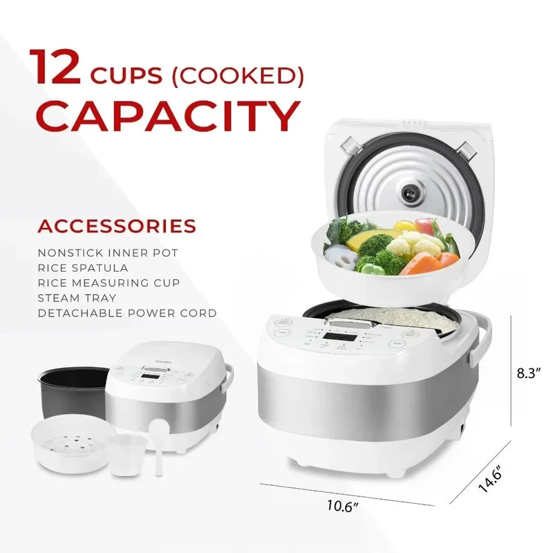 Cuckoo 6 cup (uncooked)/12 cup (cooked) Rice Cooker, 10 Menu Options: Oatmeal, Brown Rice & More, Touch-Screen