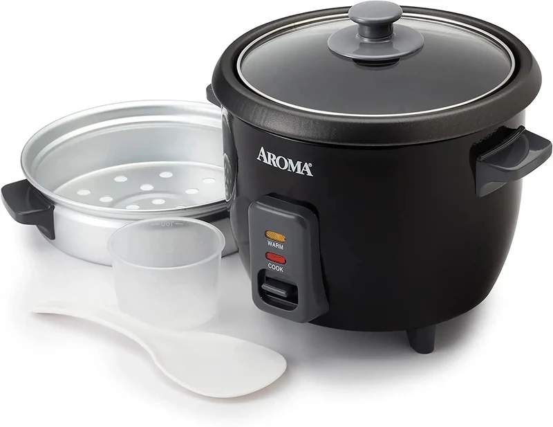 Rice Cooker Removable Nonstick Cooking Pot with External Steam Tray 6 Cup Pot