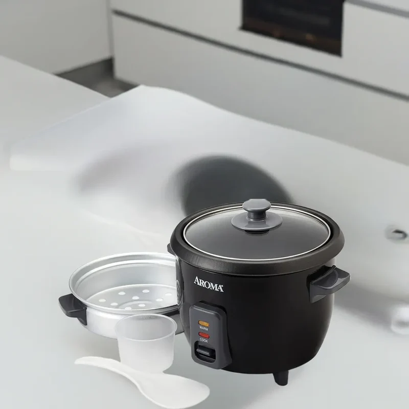 Rice Cooker Removable Nonstick Cooking Pot with External Steam Tray 6 Cup Pot