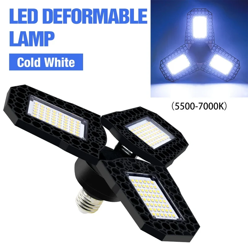 LED Garage Lamp E27 Spotlight Deformable Ceiling Lights 220V LED Chandeliers For Industrial Warehouse Lighting High Bay Lamps