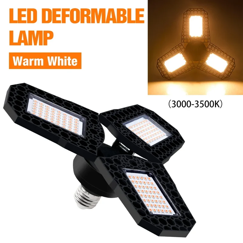 LED Garage Lamp E27 Spotlight Deformable Ceiling Lights 220V LED Chandeliers For Industrial Warehouse Lighting High Bay Lamps