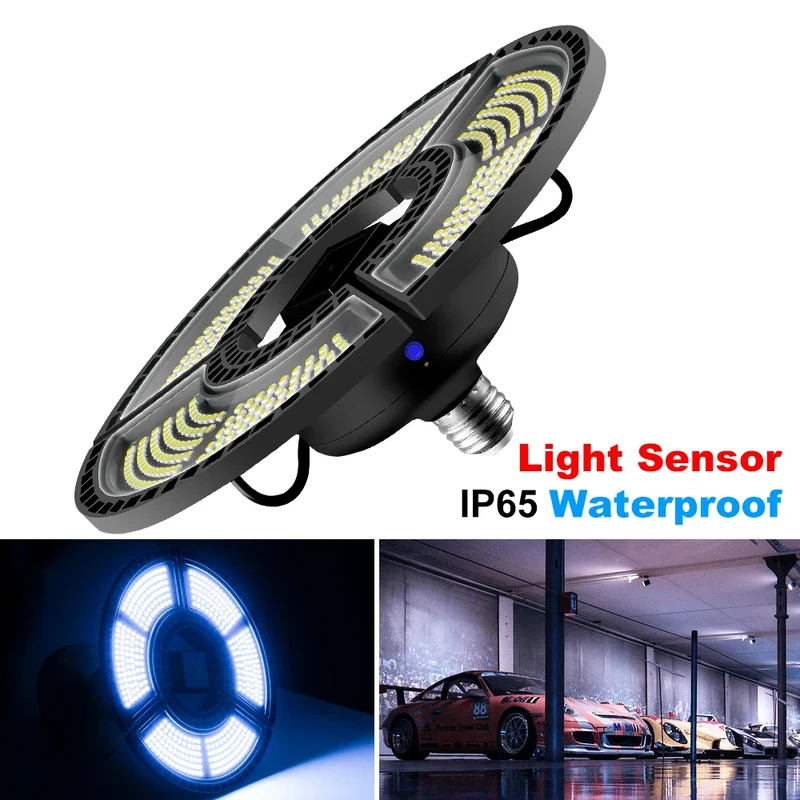 LED Deformable Garage Light 60W-120W - E26/E27 Waterproof High Bay Ceiling Lamp