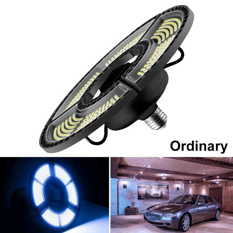 LED Deformable Garage Light 60W-120W - E26/E27 Waterproof High Bay Ceiling Lamp