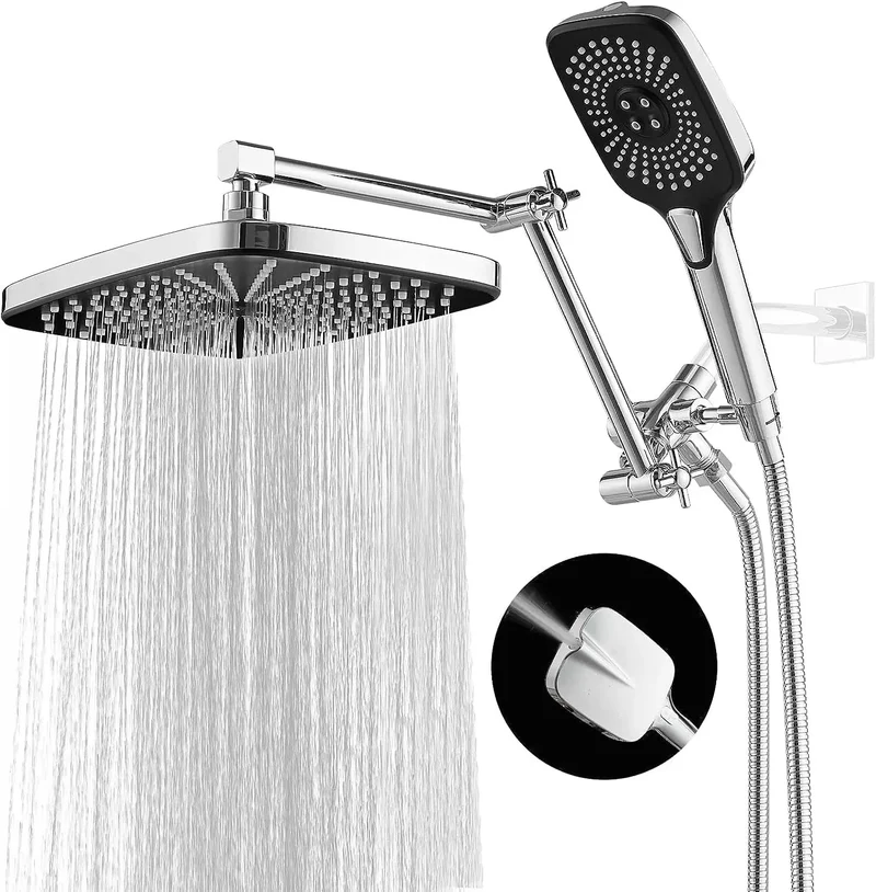 shower head，14 Inch Shower Head With Handheld, High-Pressure Rain/Rainfall Shower Heads With 3+1 Settings Handheld Spray,