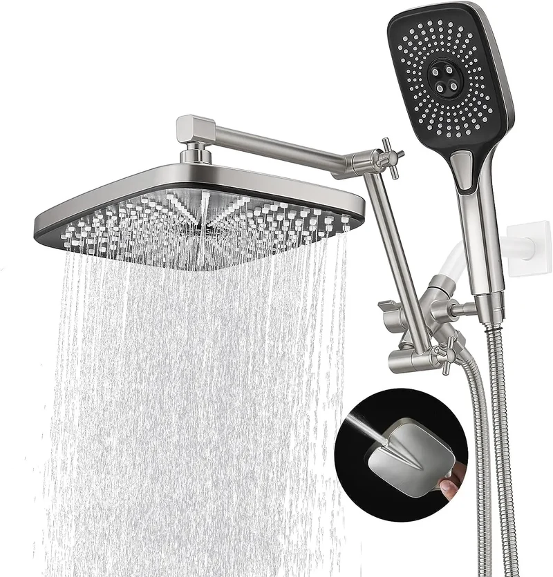shower head，14 Inch Shower Head With Handheld, High-Pressure Rain/Rainfall Shower Heads With 3+1 Settings Handheld Spray,