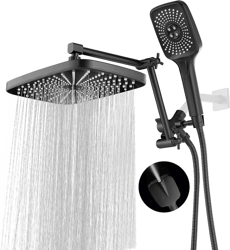 shower head，14 Inch Shower Head With Handheld, High-Pressure Rain/Rainfall Shower Heads With 3+1 Settings Handheld Spray,