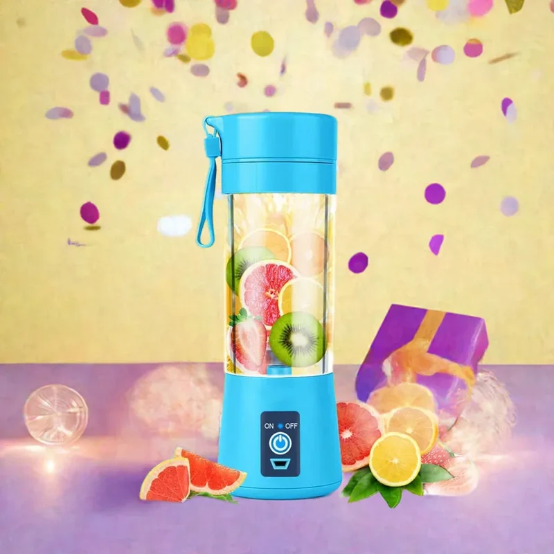 USB Rechargeable Portable Blender with 2-Blade Cutter – Mini Smoothie & Juicer Mixer