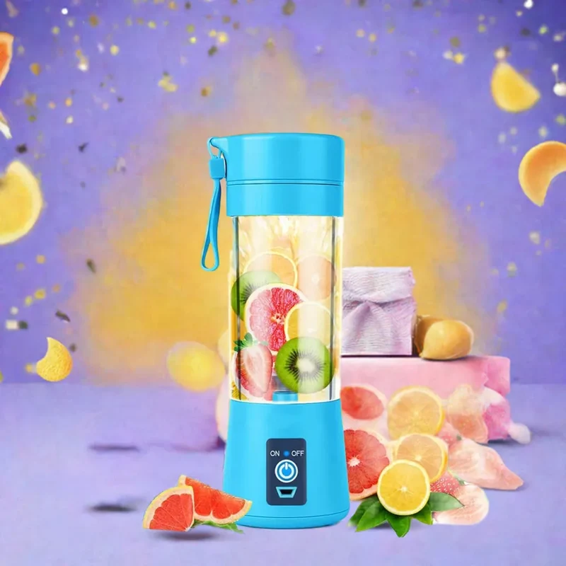 USB Rechargeable Portable Blender with 2-Blade Cutter – Mini Smoothie & Juicer Mixer