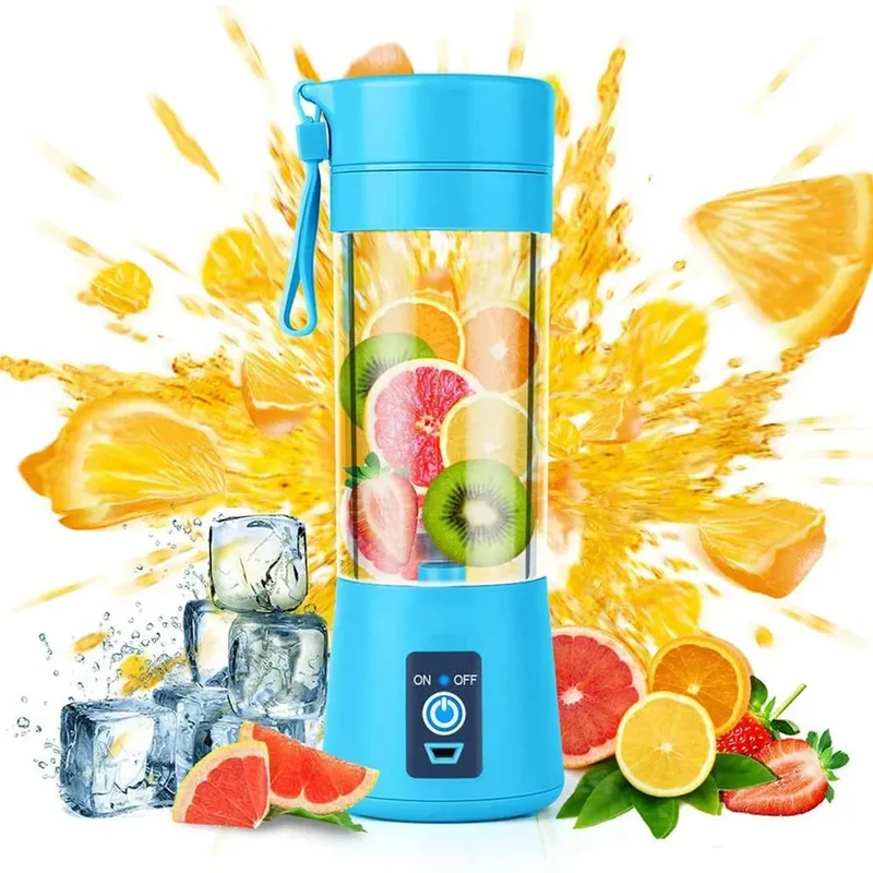 USB Rechargeable Portable Blender with 2-Blade Cutter – Mini Smoothie & Juicer Mixer