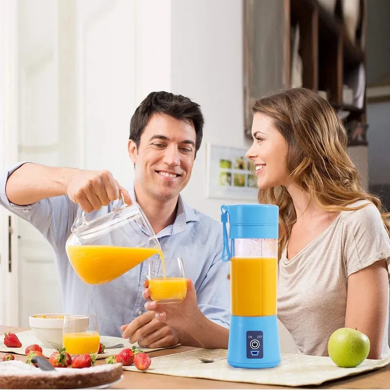 USB Rechargeable Portable Blender with 2-Blade Cutter – Mini Smoothie & Juicer Mixer