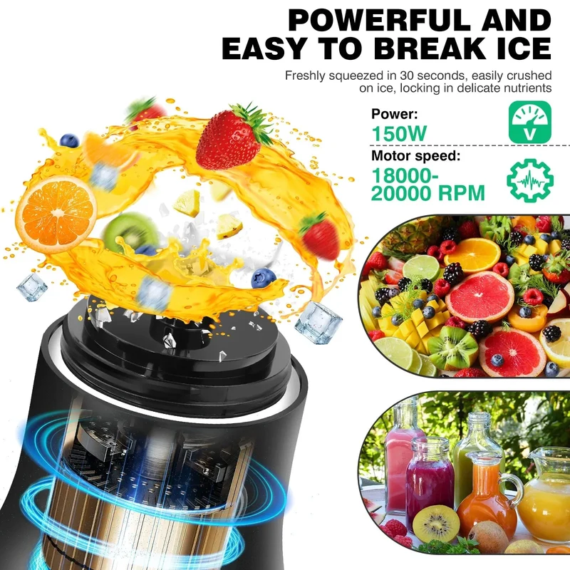 600ml USB Rechargeable Portable Mini Blender for Smoothies & Ice