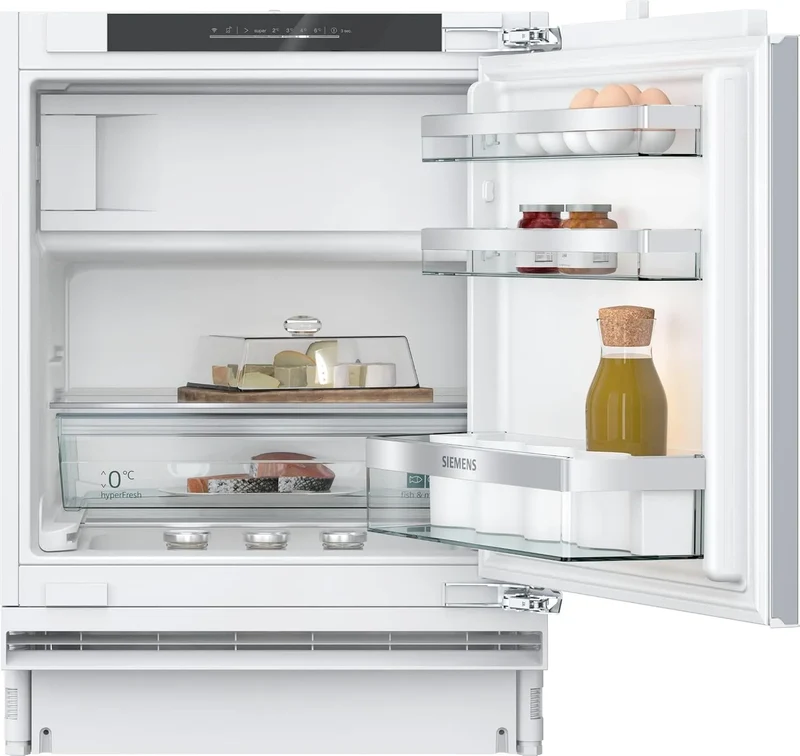 Siemens Kühlschrank KU22LADD0 iQ500, Sehr leise 35 dB, 82 x 60 cm Nische, Fassungsvermögen 110 L, hyperFresh Schublade, Flaschenhalter
