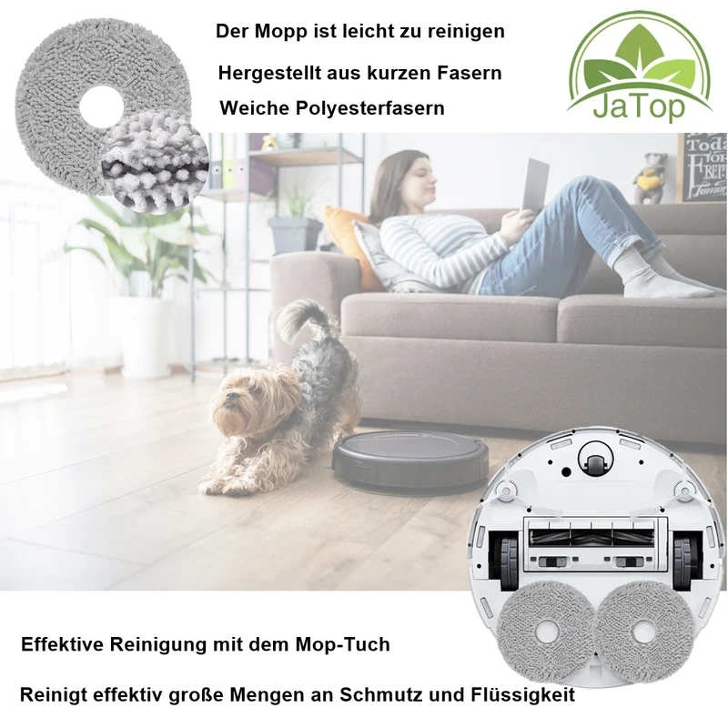 2 Stück Wischtücher geeignet für Xiaomi Saugroboter X10+, X20+,Dreame L10s Ultra
