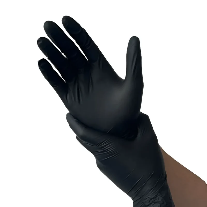 KINGFA Nitril-Handschuhe Schwarz 100 Stück puderfrei