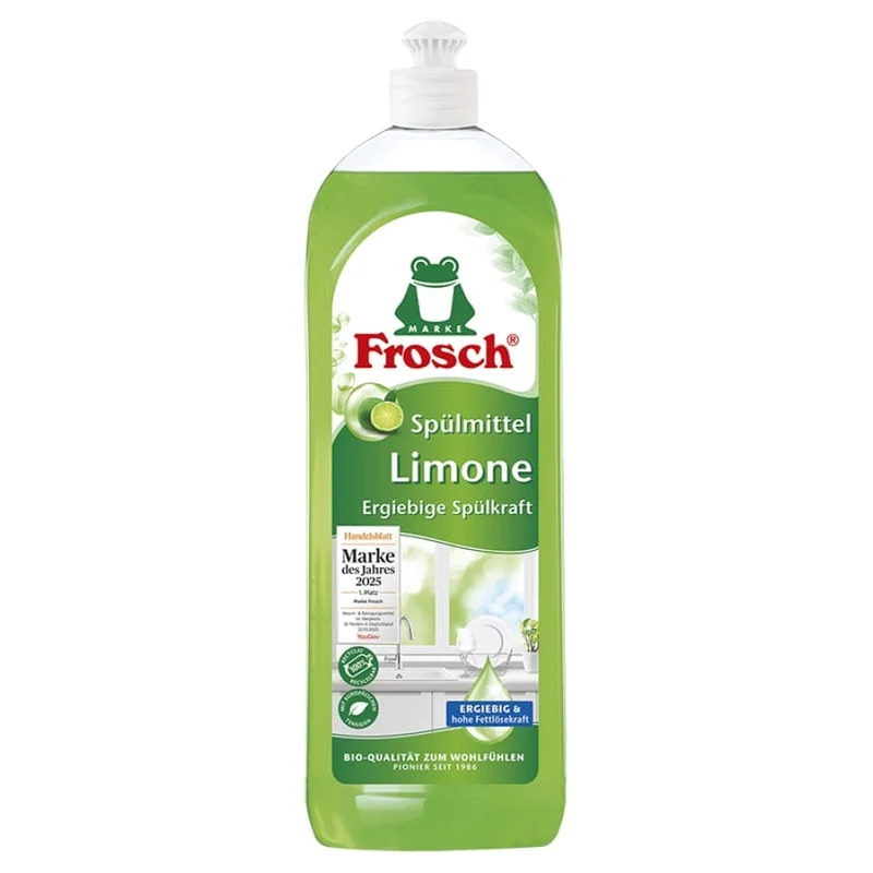 Frosch Limone Spülmittel, hohe Fettlösekraft