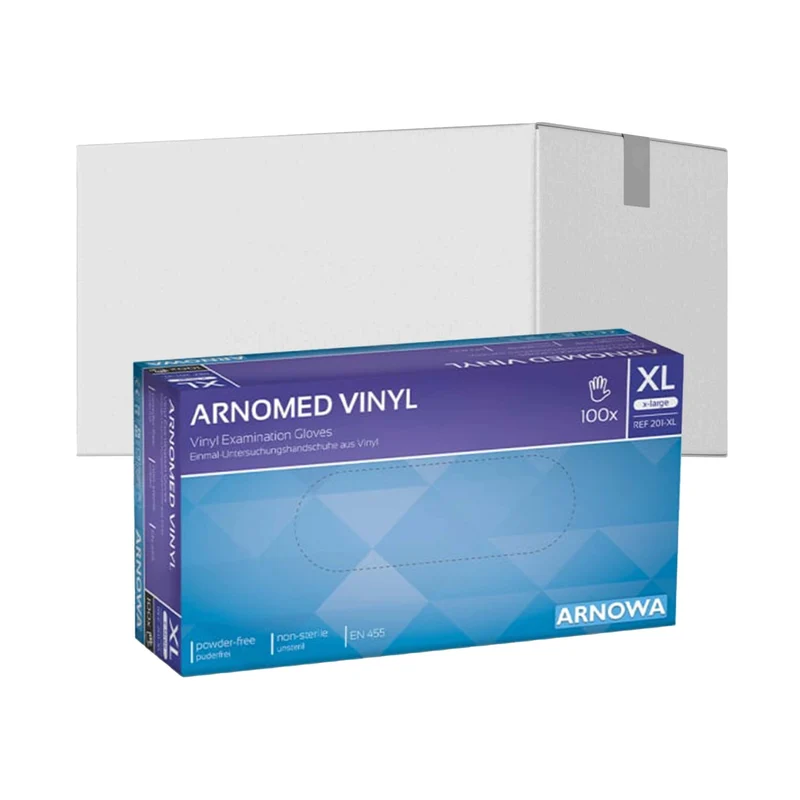ARNOMED Vinyl PF Einmalhandschuhe, puderfrei, transparent