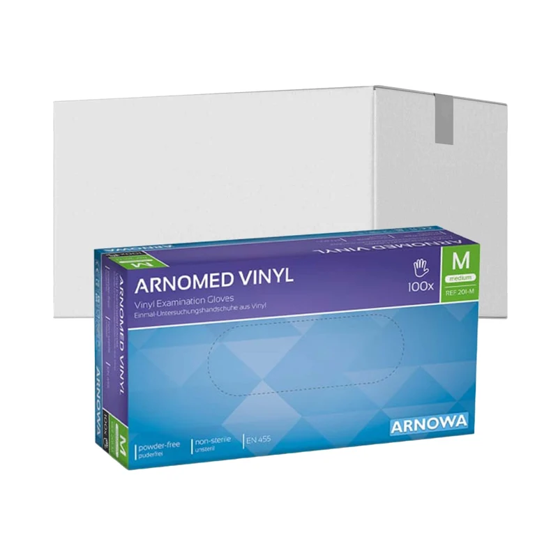 ARNOMED Vinyl PF Einmalhandschuhe, puderfrei, transparent