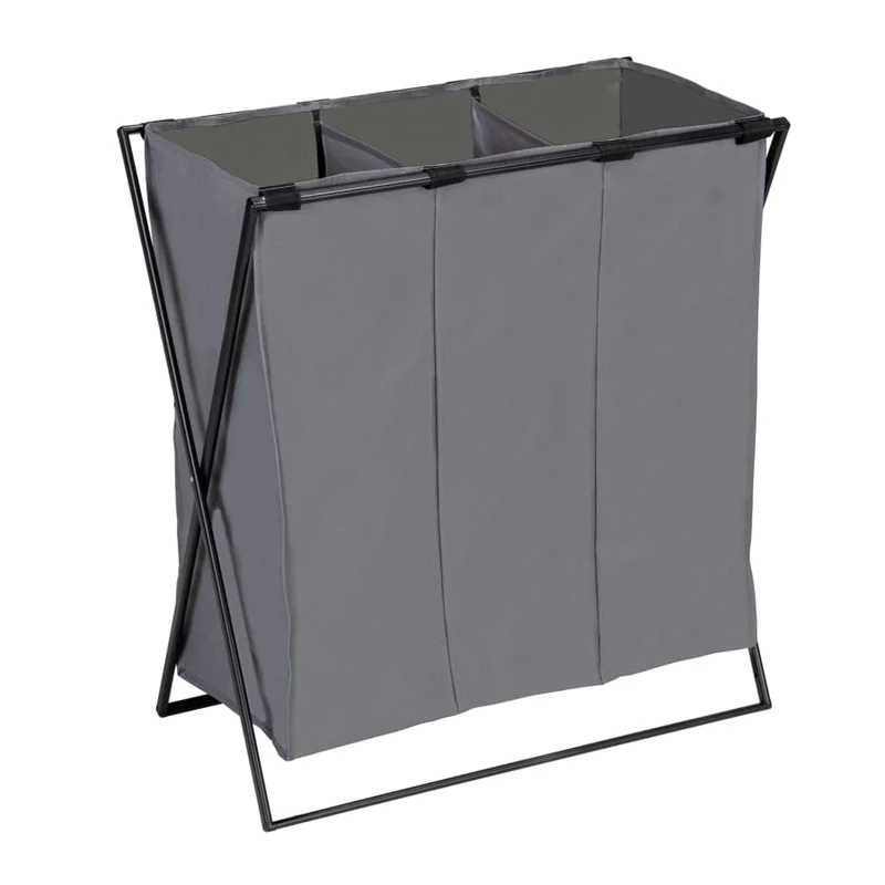 WENKO Wäschesammler Trio XL mit Eisengestell, 145 Liter