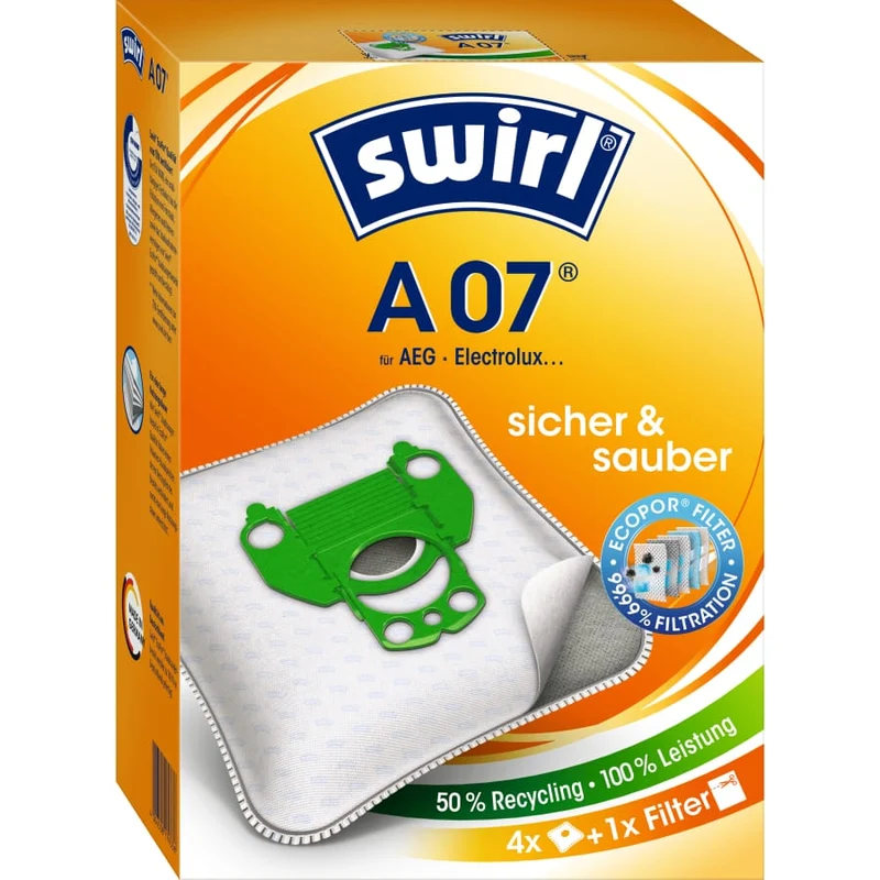 SWIRL A 07 EcoPor Staubsaugerbeutel Vorteilspack für AEG