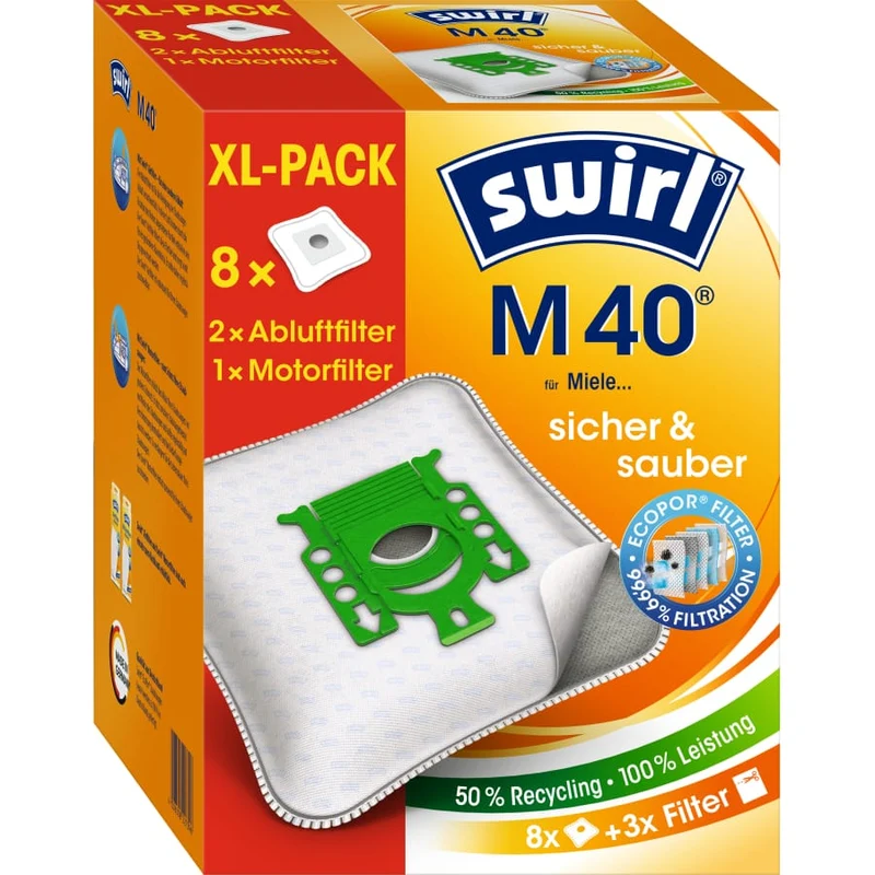 SWIRL M 40 EcoPor Staubsaugerbeutel Vorteilspack für Miele