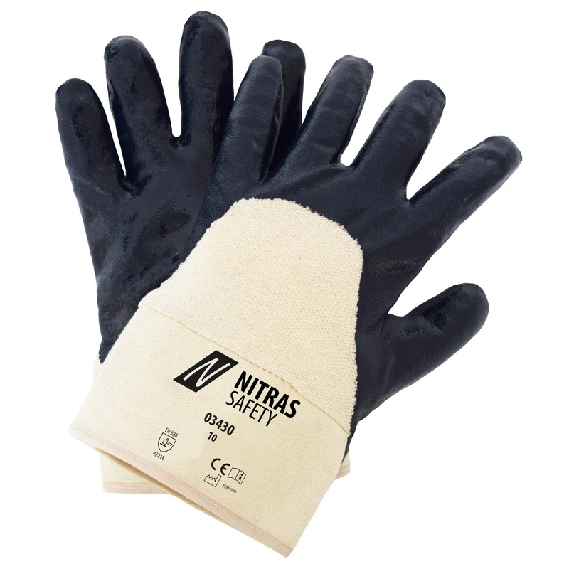 NITRAS Nitrilhandschuhe, naturfarben / blau