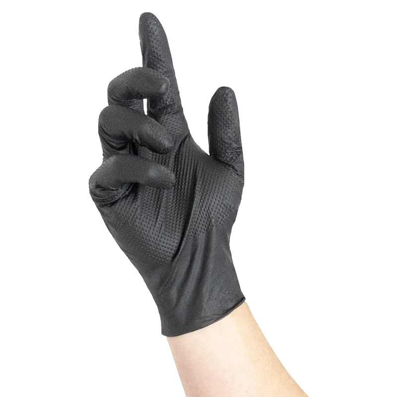 NITRAS TOUGH GRIP LIGHT, Nitril-Einmalhandschuhe, schwarz