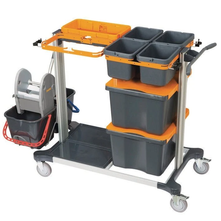 TASKI Midi Trolley Wet, Die größte Systemlösung für die professionelle Nassreinigung mit Flach- und Kentuckymoppbezügen. | Packung (1 Stück)