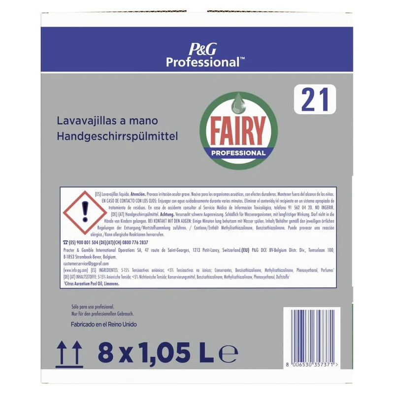 Fairy Professional Original Konzentrat Handspülmittel, Karton 8 × 1,05 l