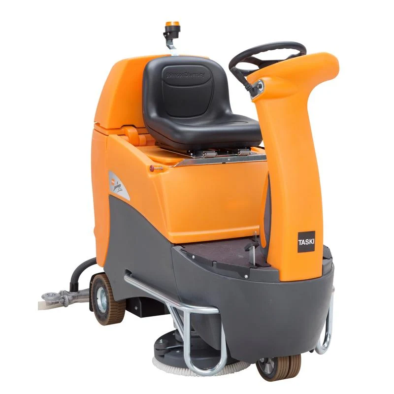 TASKI swingo 2500 mit Option Li 200 Ah, Kompakte, wirtschaftliche Aufsitzscheuersaugmaschine mit geschwindigkeitsabhängiger Dosierung und Lithium Technologie | Packung (1 Stück)